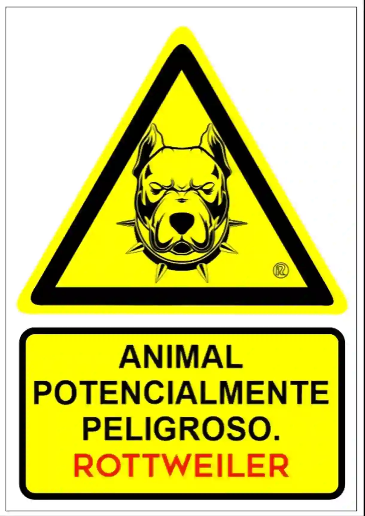 Señal de advertencia de paso de animales, fabricada en Sevilla