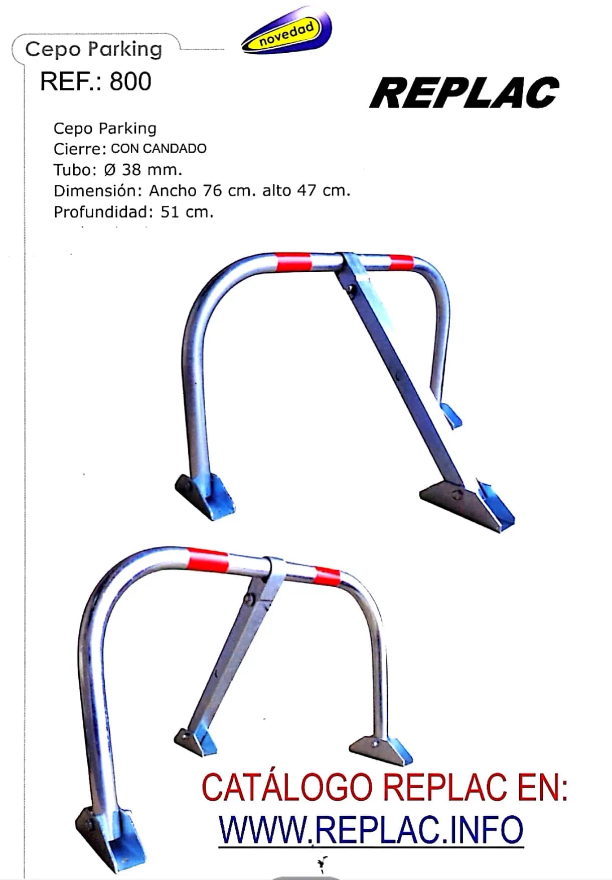 Cepo de estacionamiento plegable